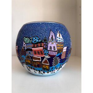 Kerzen Studio Germany Le Vitrage Leuchglas Glass Candle Village Winter Voitive